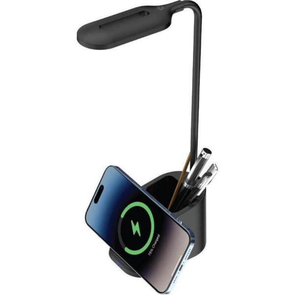 "ALMERE - Giftology 3-in-1 Desk Lamp with 15W Wireless Charger & Pen Holder - Black	"