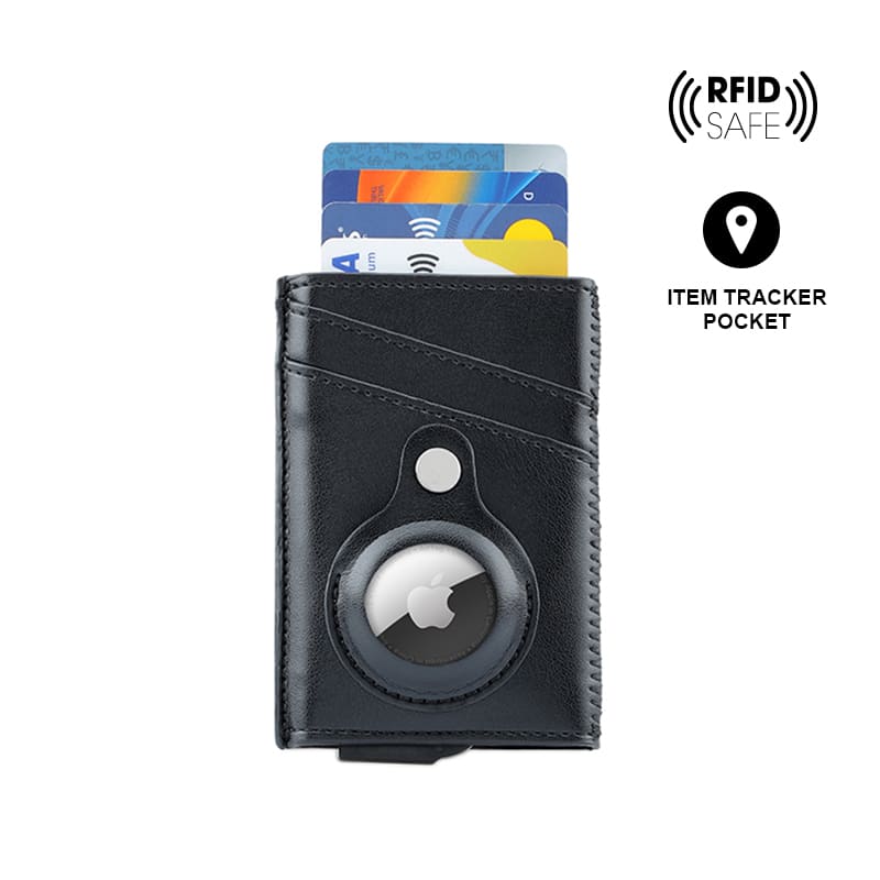 TROMSI - ® PU Card Holder with  Tag pocket - Black