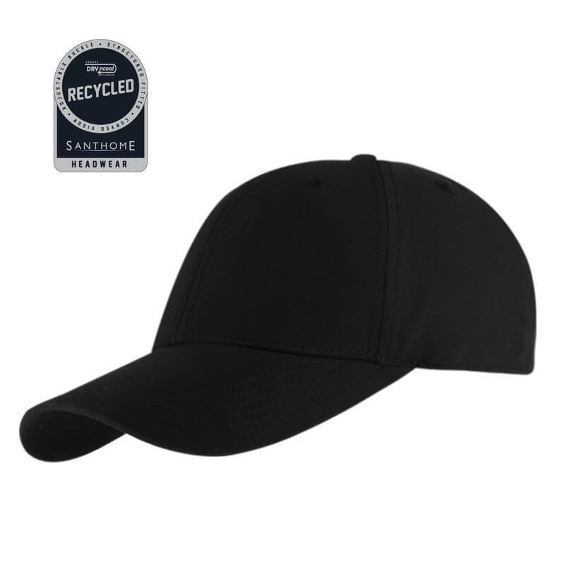 ULTRA -  RPET 6 Panel DryNCool® Sport Cap - Black