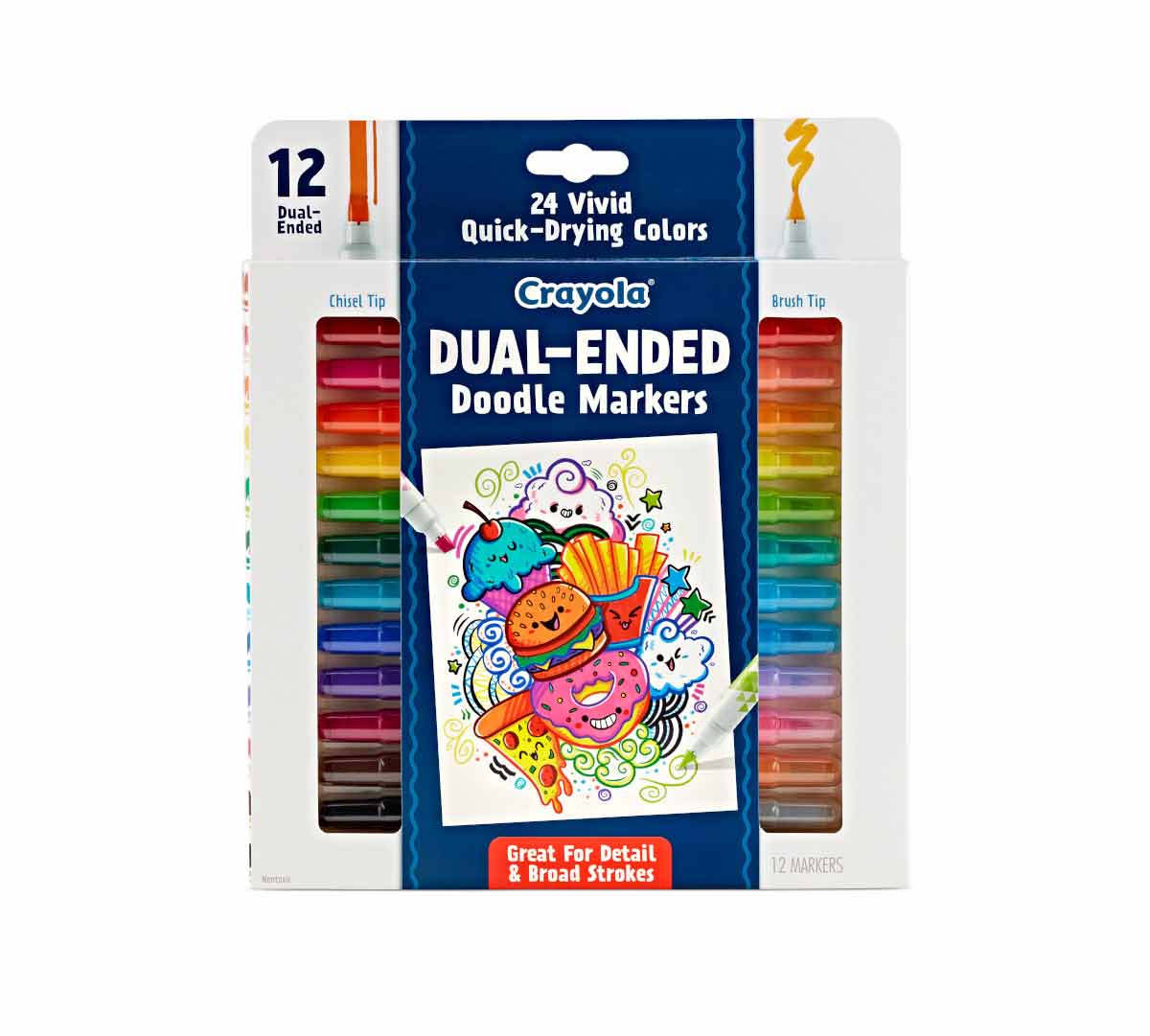 12 count marker set provides 24 colors.