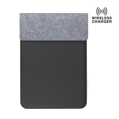 CAMDEN - Giftology 14_ Felt Laptop Sleeve With 15W Magnetic Charger - Black
