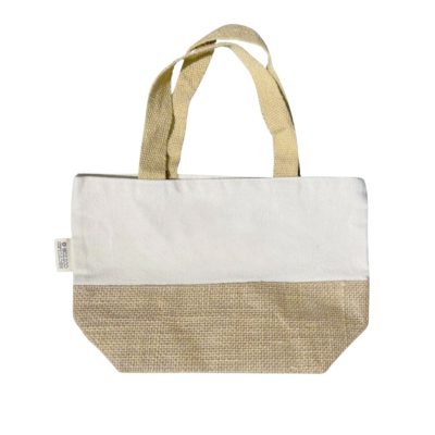FARUM - GRS-certified Recycled Cotton-Jute Mini Bag - Natural